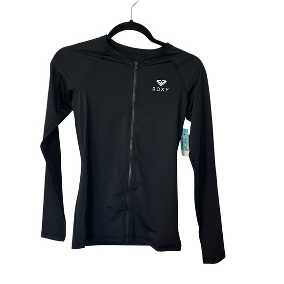 Roxy Women’s Black Long Sleeve UPF 50+ Essentials Zippered Jacket Sz M NWT - Picture 1 of 10